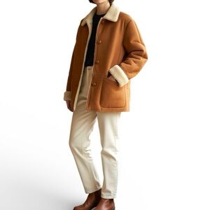 DANIER Tan Sheepskin Shearling Leather Coat